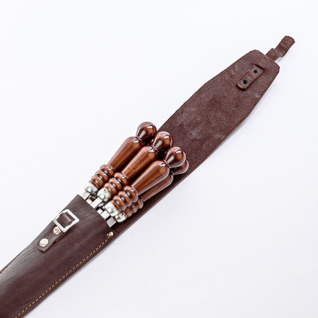 A set of skewers 670*12*3 mm in brown leather case в Барнауле