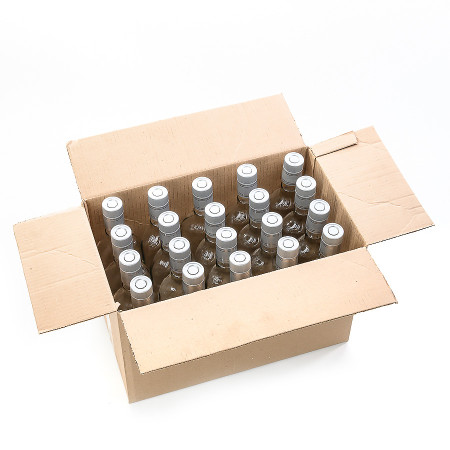 20 бутылок "Фляжка" 0,5 л с пробками гуала в коробке в Барнауле