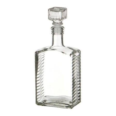 Бутылка (штоф) "Кристалл" стеклянная 0,5 литра с пробкой  в Барнауле